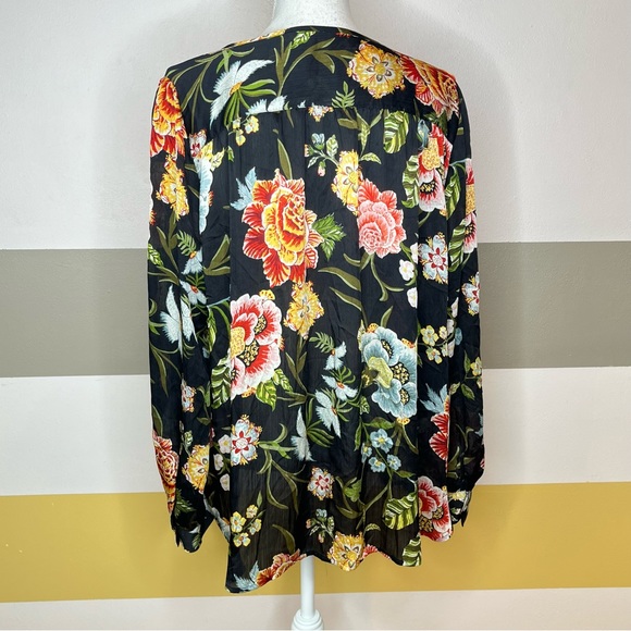 2/$25 LOFT Peasant Prairie Floral Minimalist Modern Casual Professional Blouse - Picture 5 of 12
